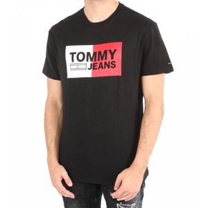 Tommy Hilfiger pánské černé tričko Essential - L (78)